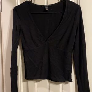 Forever 21 black crop top ribbed material